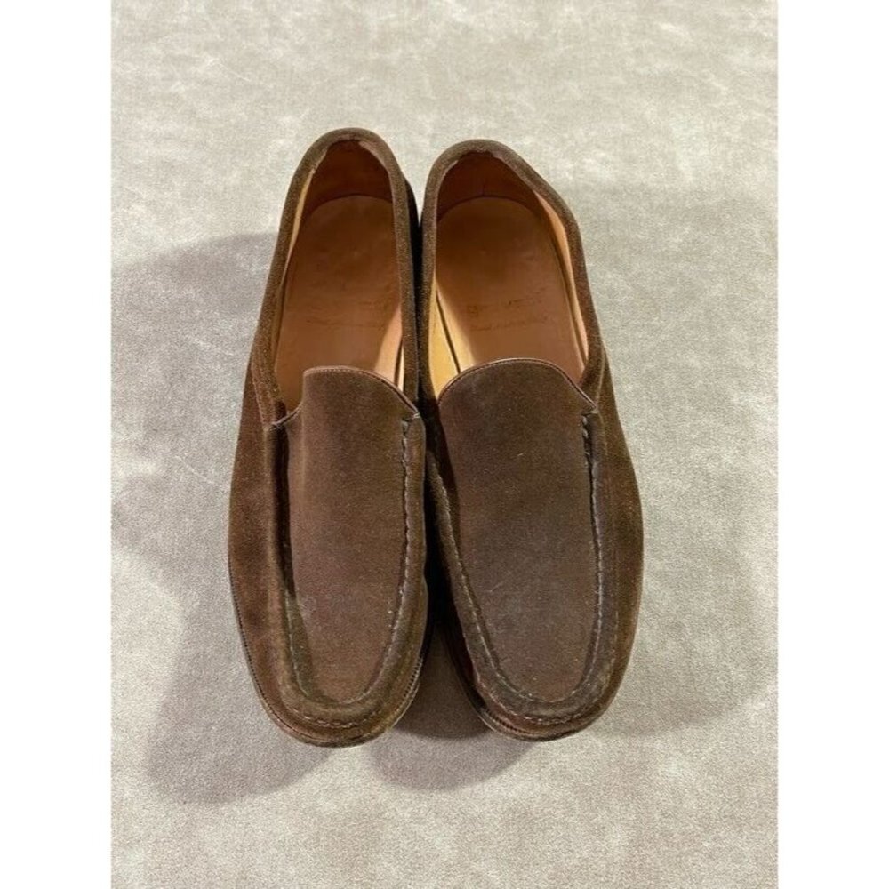 Gravati 16063 Mens Slip On Loafer Moccasins Suede‎ Brown Leather Size 10 Medium